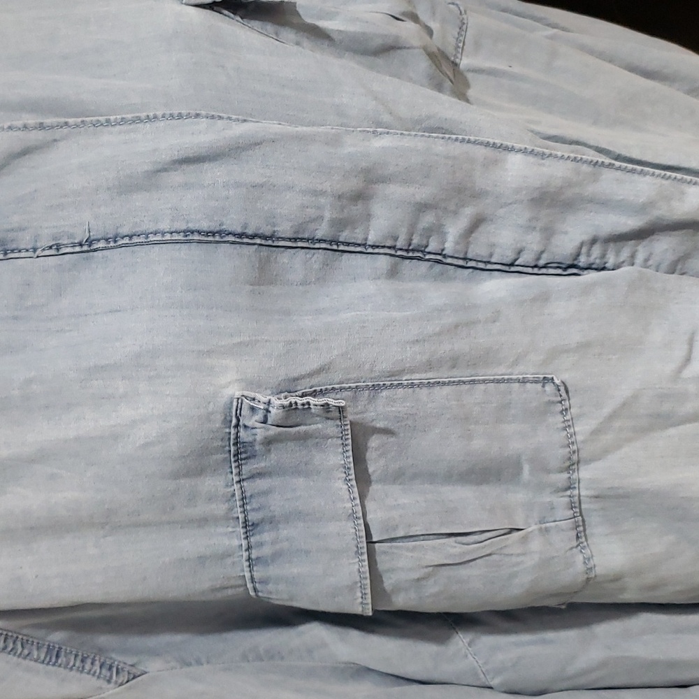 Ava & Viv Lyocell Chambray Shacket Sz 4x - image 2